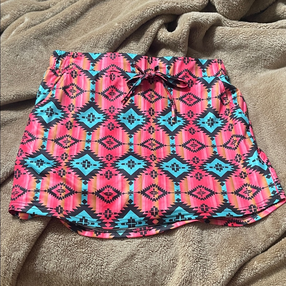 Vibrant Geometric Print Skirt